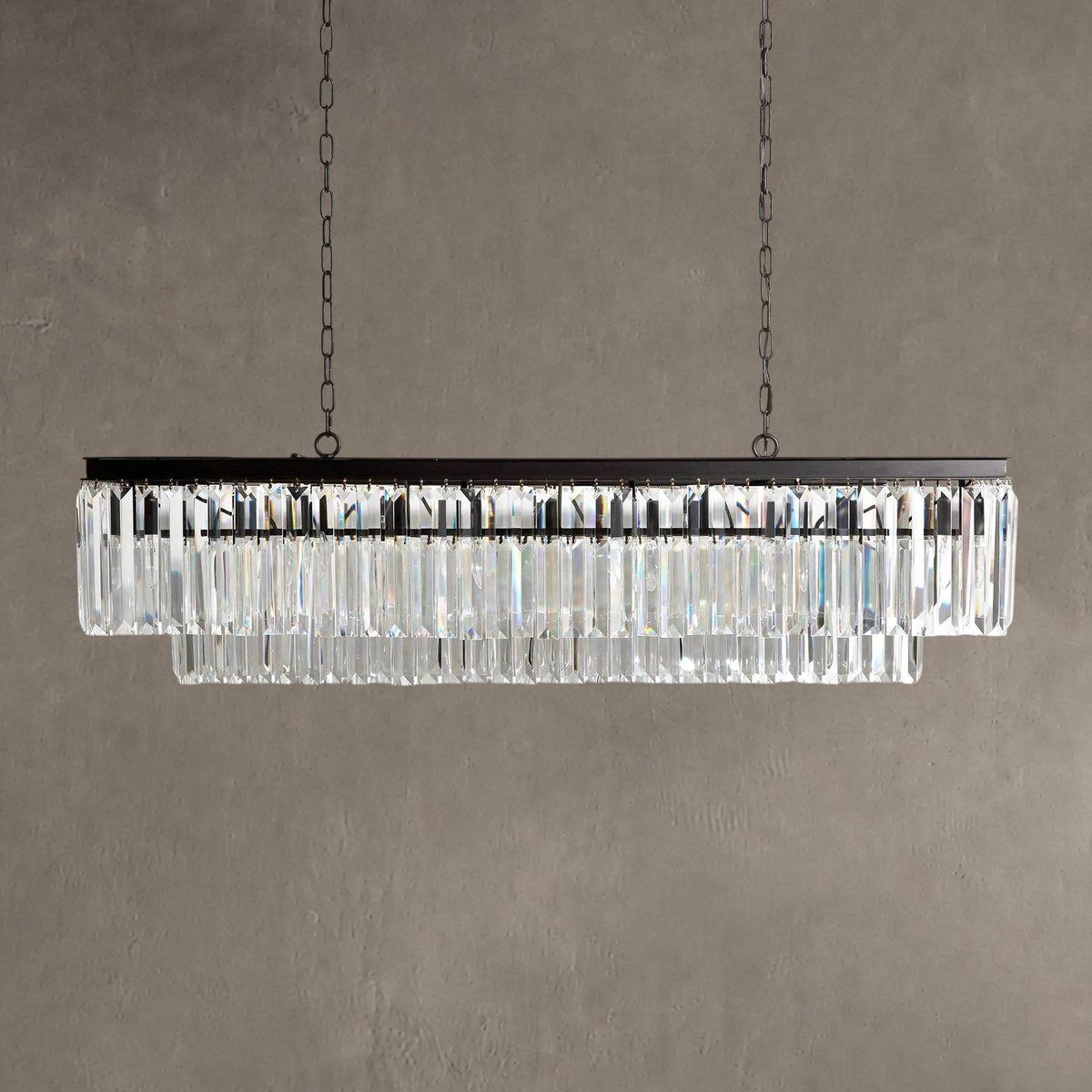Prismcourt Tiered Rectangular Chandelier