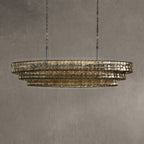 Frostweft Glass Oval Chandelier 54''65''