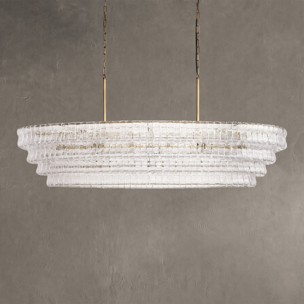 Frostweft Glass Oval Chandelier 54''65''