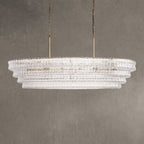 Frostweft Glass Oval Chandelier 54''65''