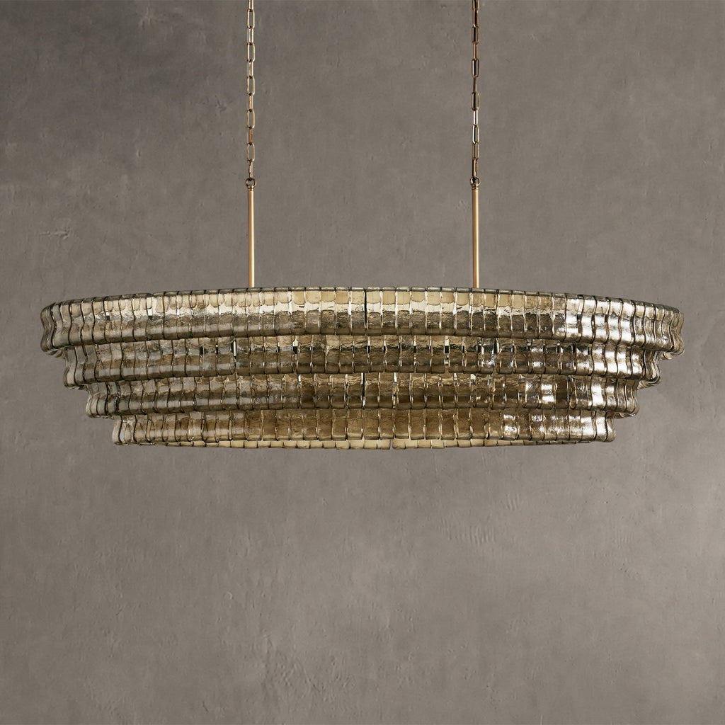 Frostweft Glass Oval Chandelier 54''65''