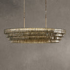 Frostweft Glass Oval Chandelier 54''65''