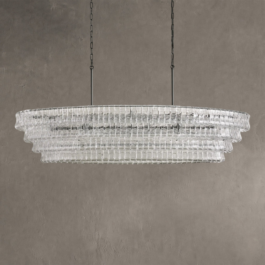Frostweft Glass Oval Chandelier 54''65''