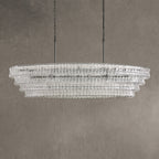 Frostweft Glass Oval Chandelier 54''65''