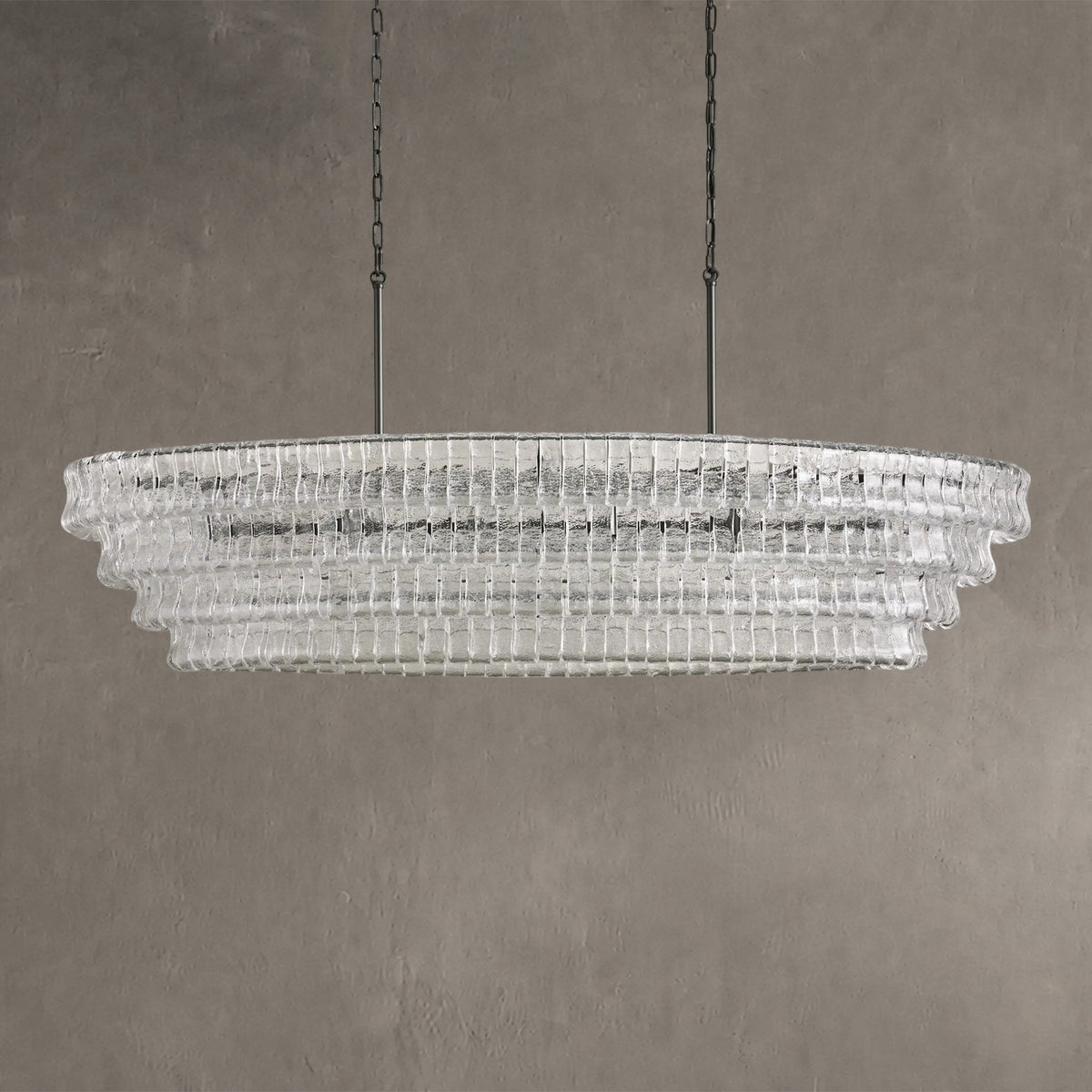 Frostweft Glass Oval Chandelier 54''65''