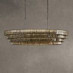 Frostweft Glass Oval Chandelier 54''65''