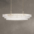 Frostweft Glass Oval Chandelier 54''65''