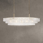 Frostweft Glass Oval Chandelier 54''65''