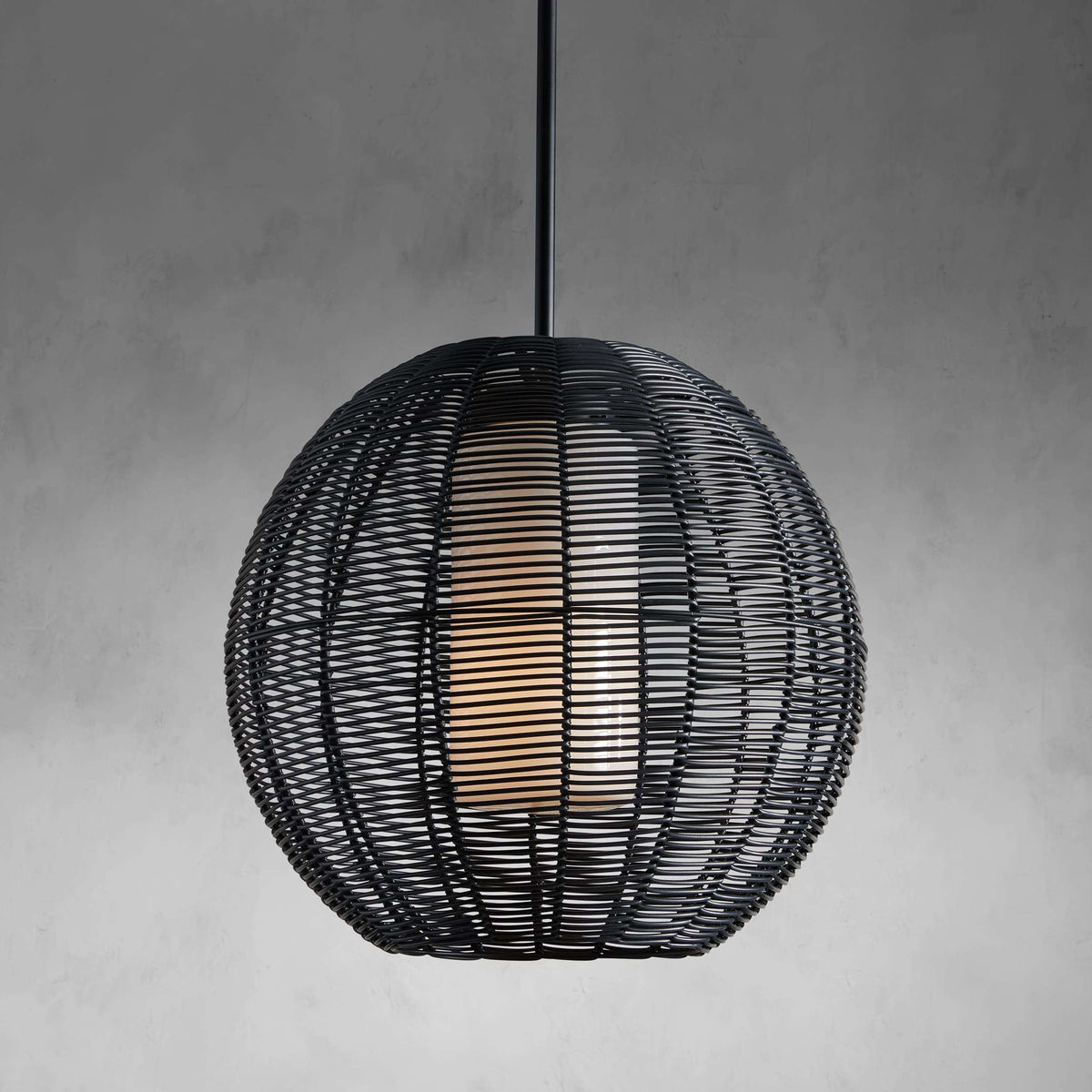 Weave Globe Wicker Outdoor Pendant 20''D