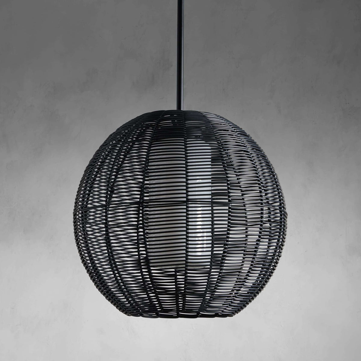 Weave Globe Wicker Outdoor Pendant 20''D