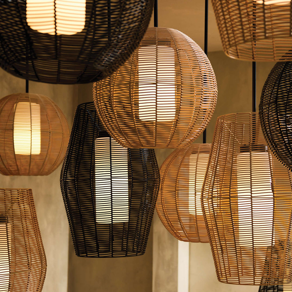 Weave Globe Wicker Outdoor Pendant 20''D