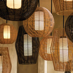 Weave Globe Wicker Outdoor Pendant 20''D