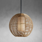 Weave Globe Wicker Outdoor Pendant 20''D