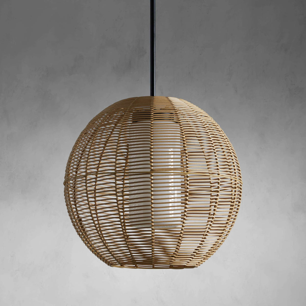 Weave Globe Wicker Outdoor Pendant 20''D