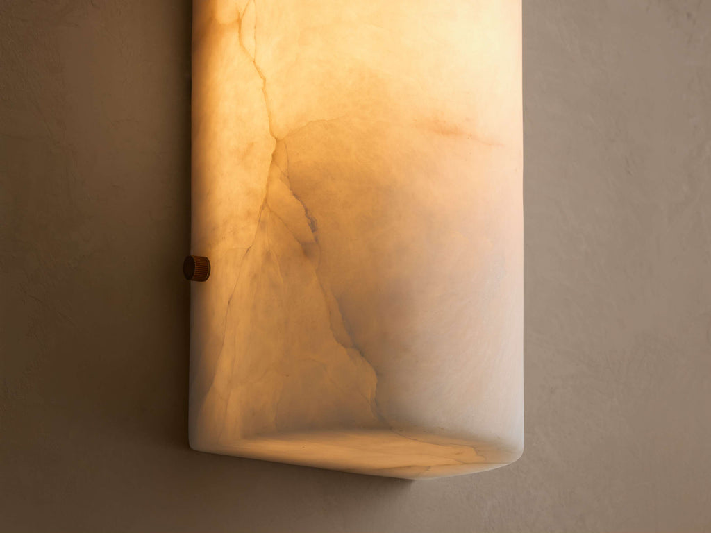 Veinshell Alabaster Stone Sconce 12'' 18''H