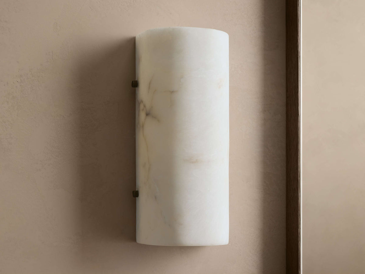 Veinshell Alabaster Stone Sconce 12'' 18''H
