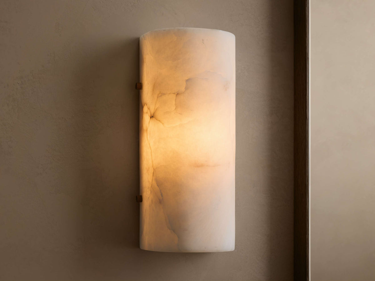 Veinshell Alabaster Stone Sconce 12'' 18''H