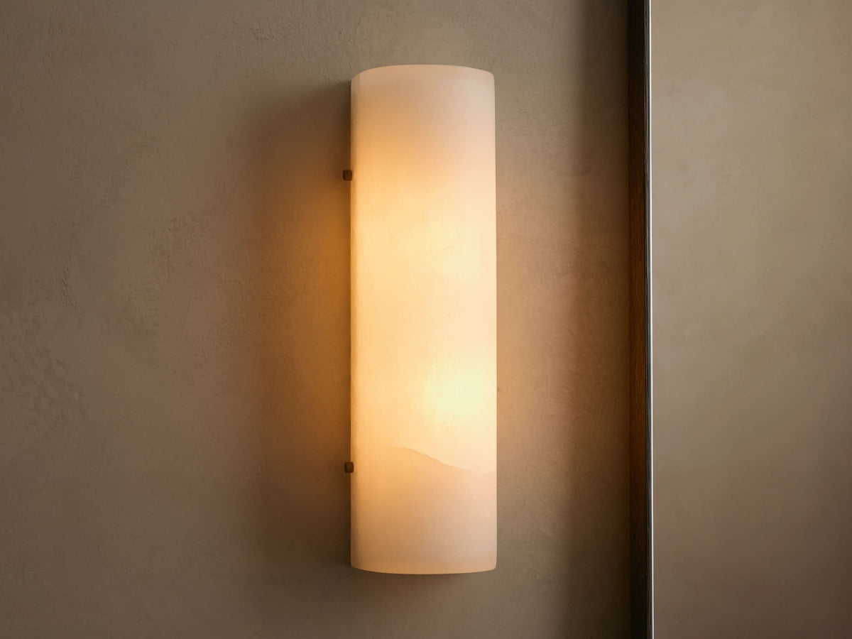 Veinshell Alabaster Stone Sconce 12'' 18''H