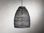 Porchweave Wicker Outdoor Black Pendant