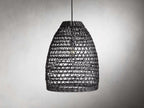 Porchweave Wicker Outdoor Black Pendant