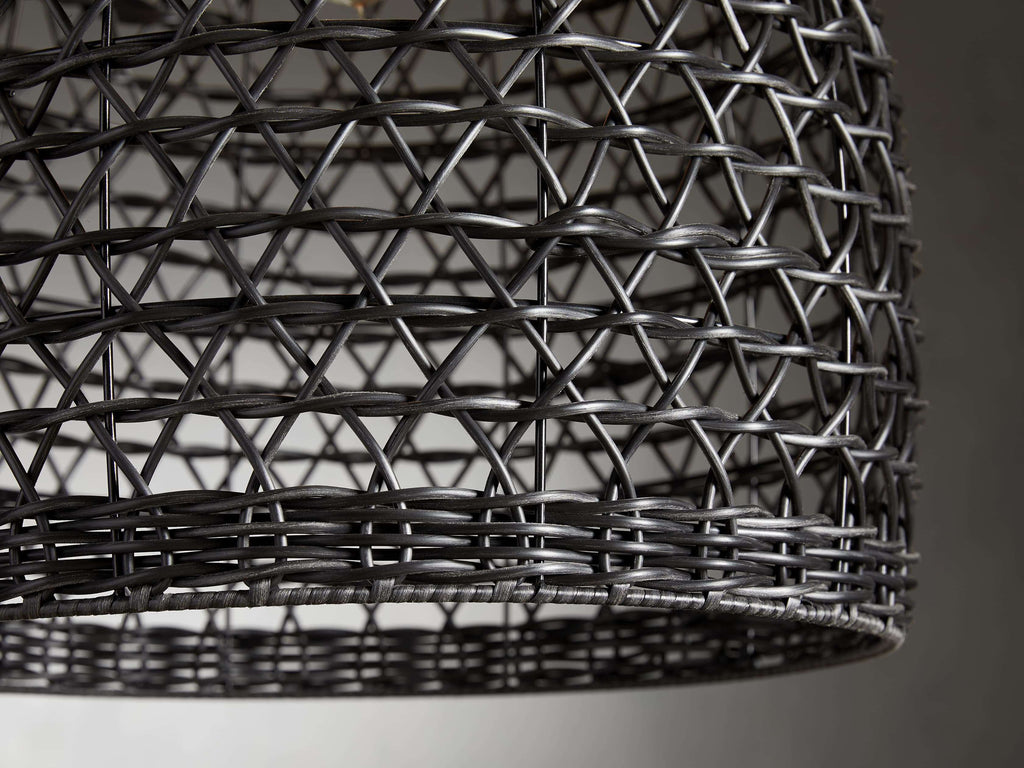 Porchweave Wicker Outdoor Black Pendant