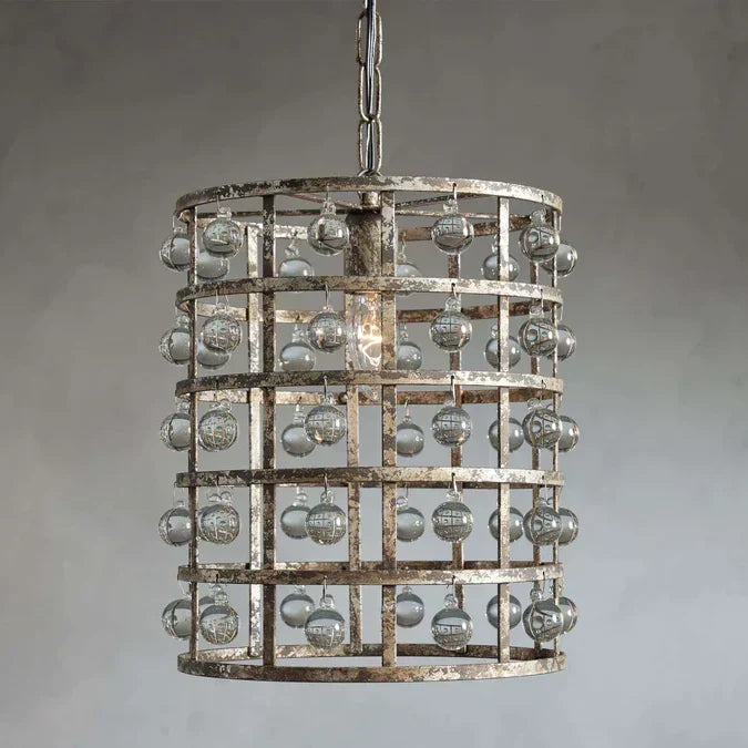 Latticeorb 12" Pendant in Silver Clay