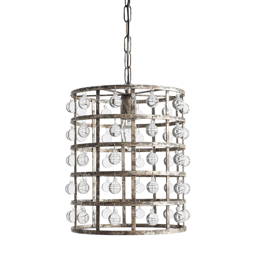 Latticeorb 12" Pendant in Silver Clay
