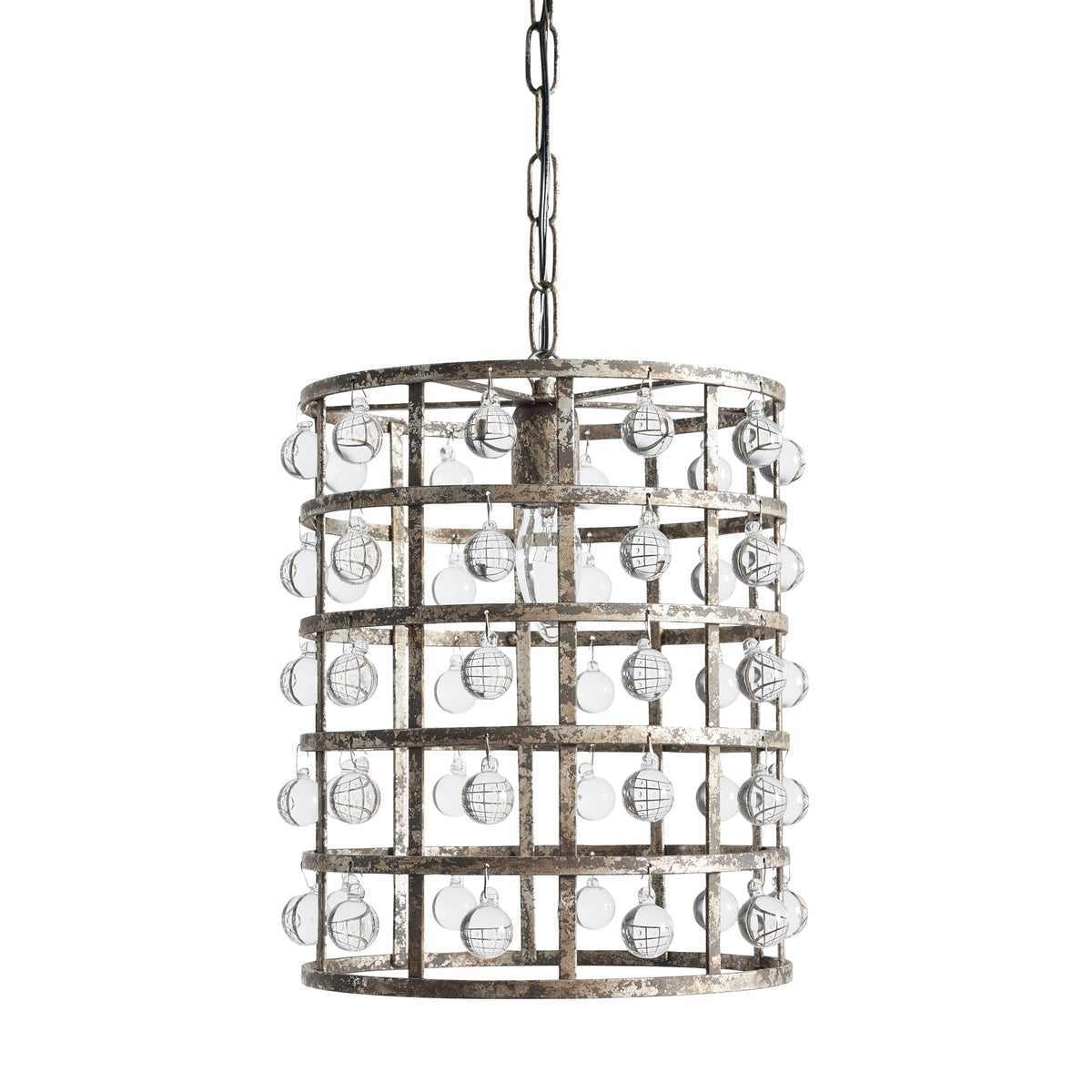 Latticeorb 12" Pendant in Silver Clay