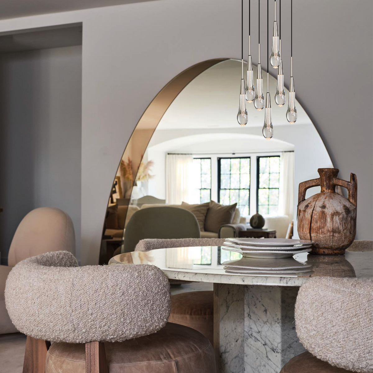 Rillfall Cluster Crystal Pendant 3 Light 5 Light 7Light
