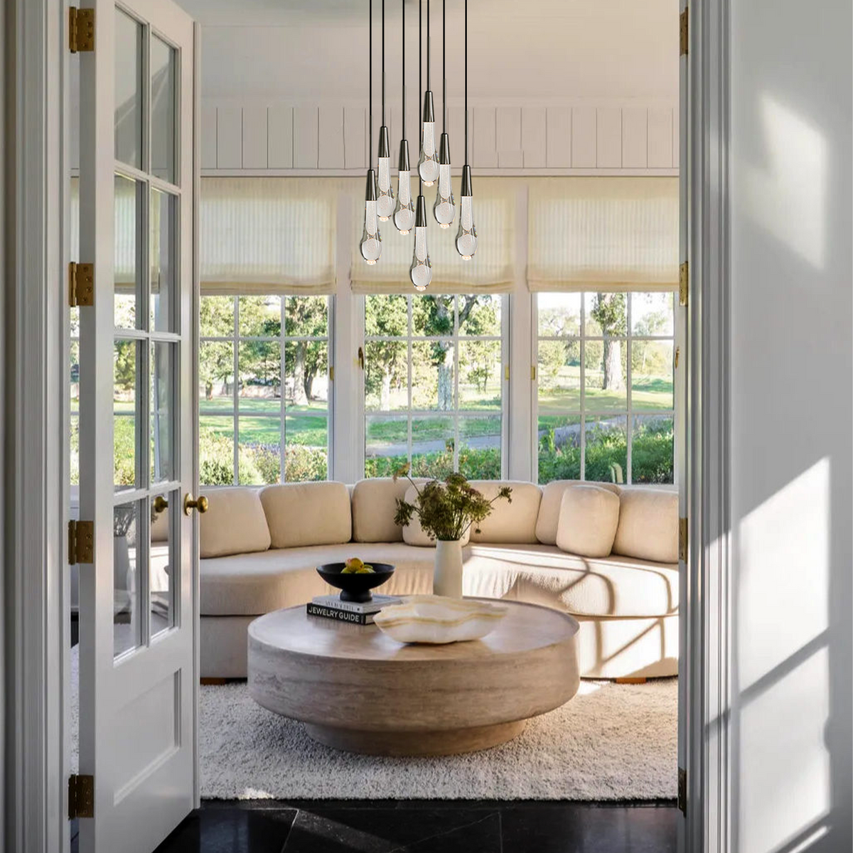 Rillfall Cluster Crystal Pendant 3 Light 5 Light 7Light
