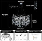 Modern Ice Eye Crystal Tree Branch Round Chandelier