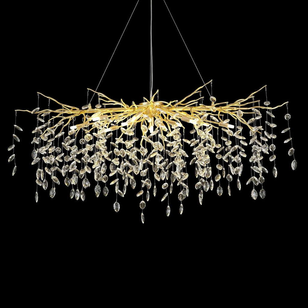 Modern Ice Eye Crystal Branch Linear Chandelier 47''
