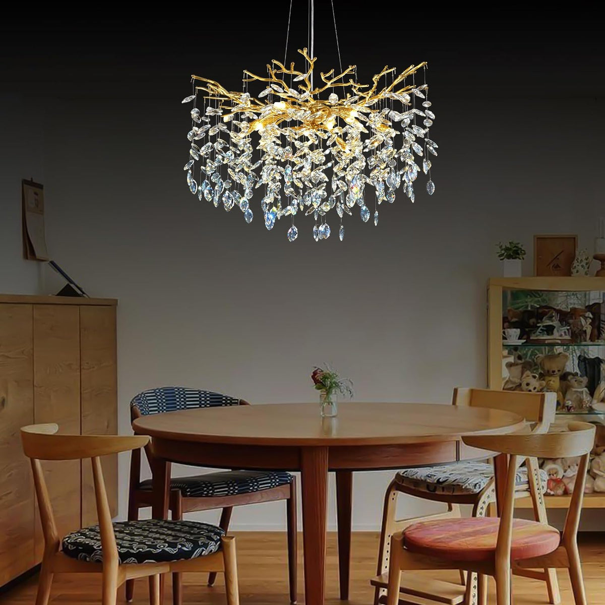 Modern Ice Eye Crystal Tree Branch Round Chandelier