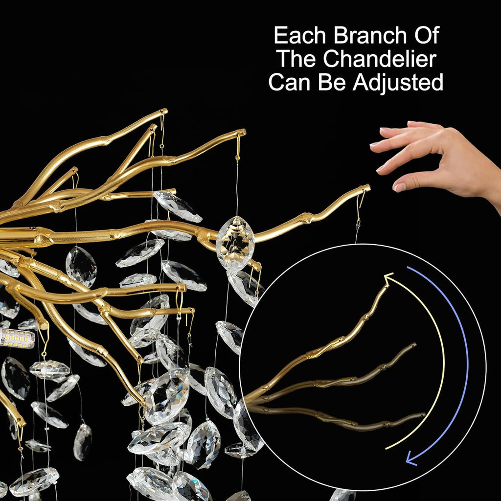 Modern Ice Eye Crystal Branch Linear Chandelier 47''