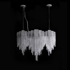 Alisa Luxury Aluminum Chain Tassel Long Branch Chandelier W35"