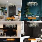 Modern Ice Eye Crystal Branch Linear Chandelier 47''