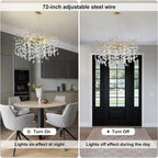 Modern Ice Eye Crystal Tree Branch Round Chandelier