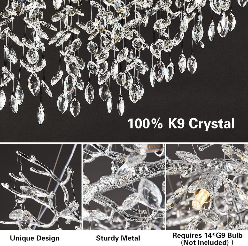 Modern Ice Eye Crystal Tree Branch Round Chandelier