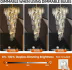 Modern ice drop Crystal Tree Branch Staircase Chandelier 95"