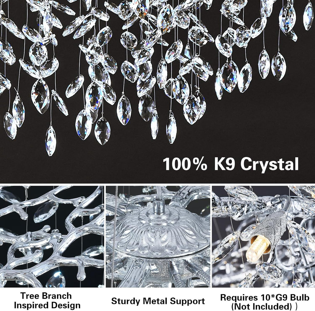 Modern Ice Eye Crystal Tree Branch Round Chandelier