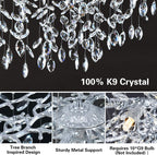 Modern Ice Eye Crystal Tree Branch Round Chandelier