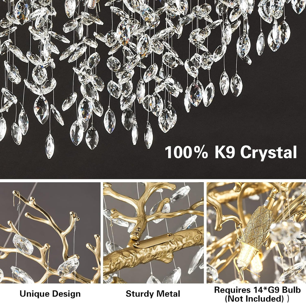 Modern Ice Eye Crystal Tree Branch Round Chandelier