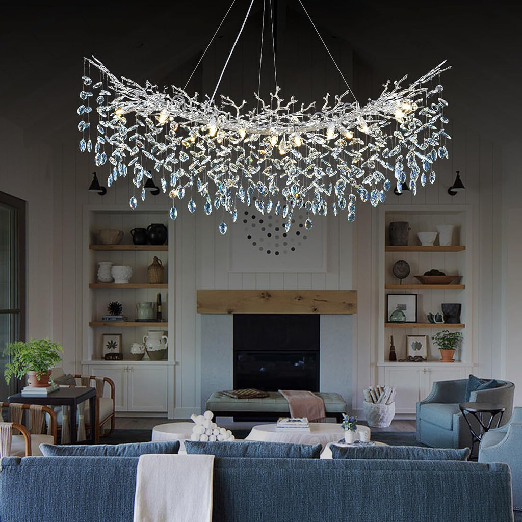 Modern Ice Eye Crystal Tree Branch Round Chandelier