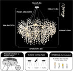 Modern Ice Eye Crystal Tree Branch Round Chandelier