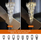 Modern ice drop Crystal Tree Branch Staircase Chandelier 95"