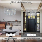 Modern Ice Eye Crystal Tree Branch Round Chandelier