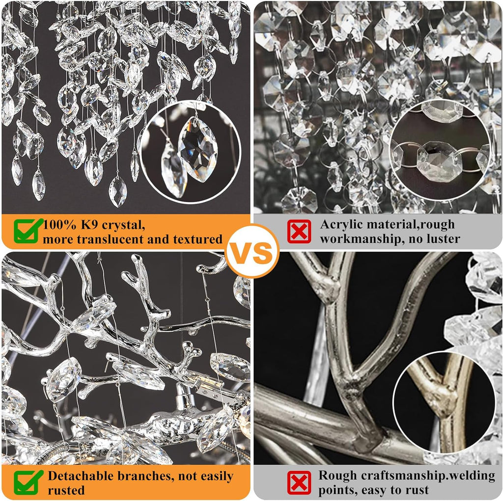Modern Ice Eye Crystal Tree Branch Round Chandelier