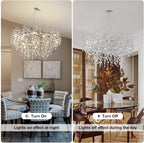 Modern Ice Eye Crystal Tree Branch Round Chandelier