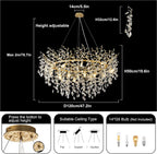 Modern Ice Eye Crystal Tree Branch Round Chandelier