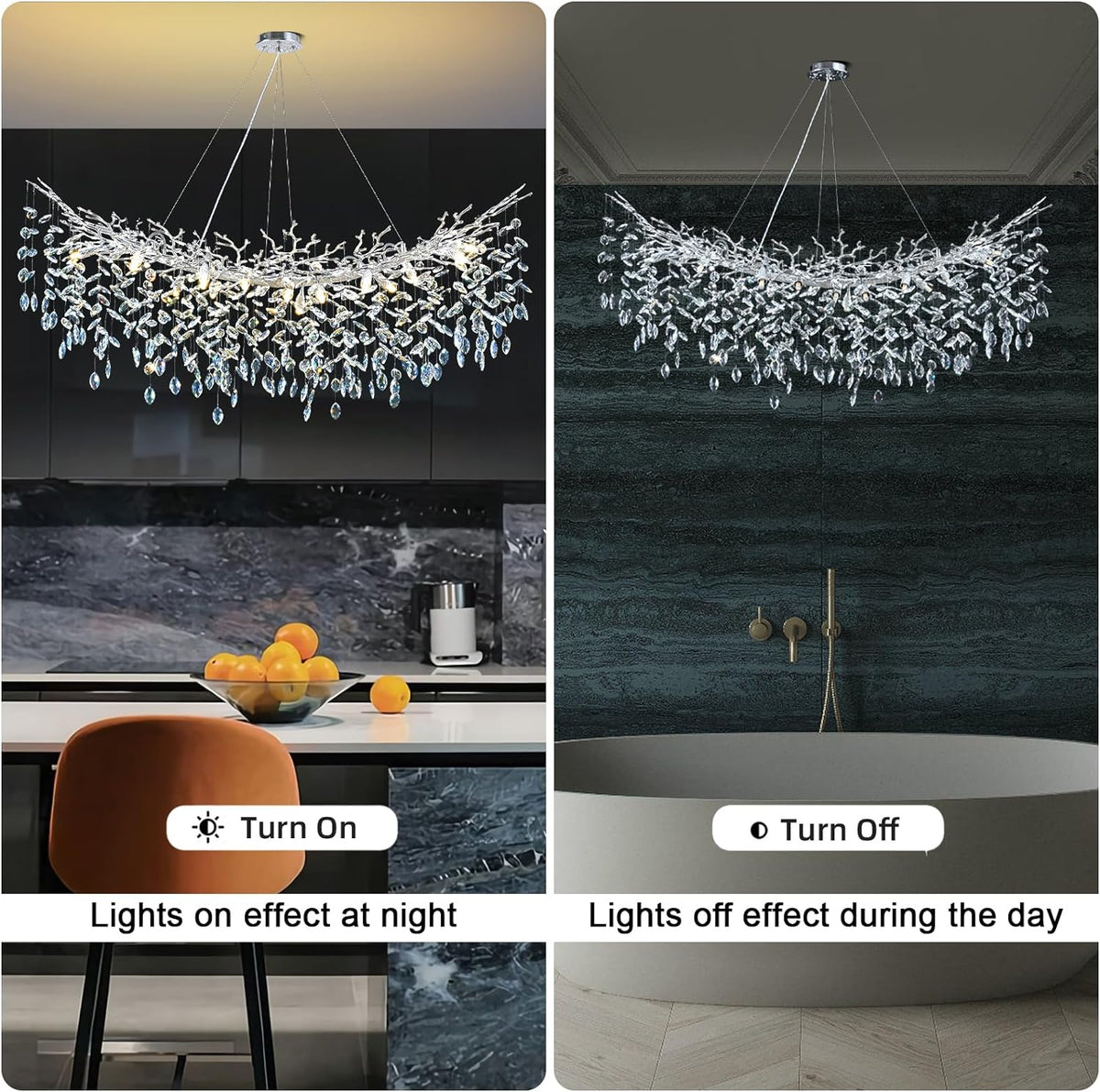 Modern Ice Eye Crystal Tree Branch Round Chandelier
